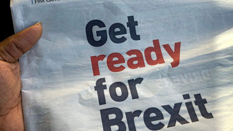 Front page of Metro newspaper with headline: Get ready for Brexit